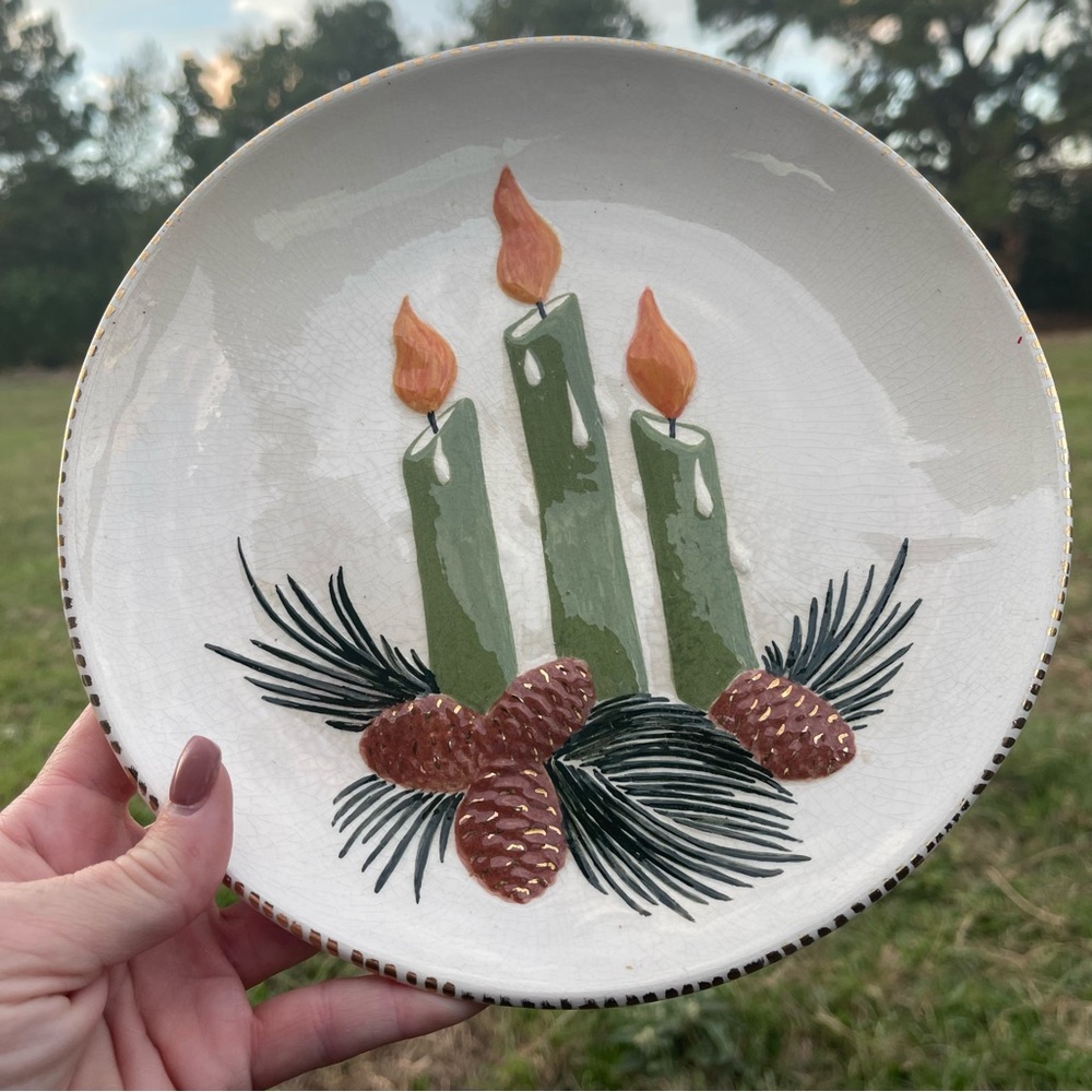 1957 Mallory Ceramics Decorative 9” Christmas Plate